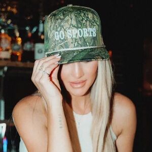 Green Camo Rope-Detail Trucker Hat